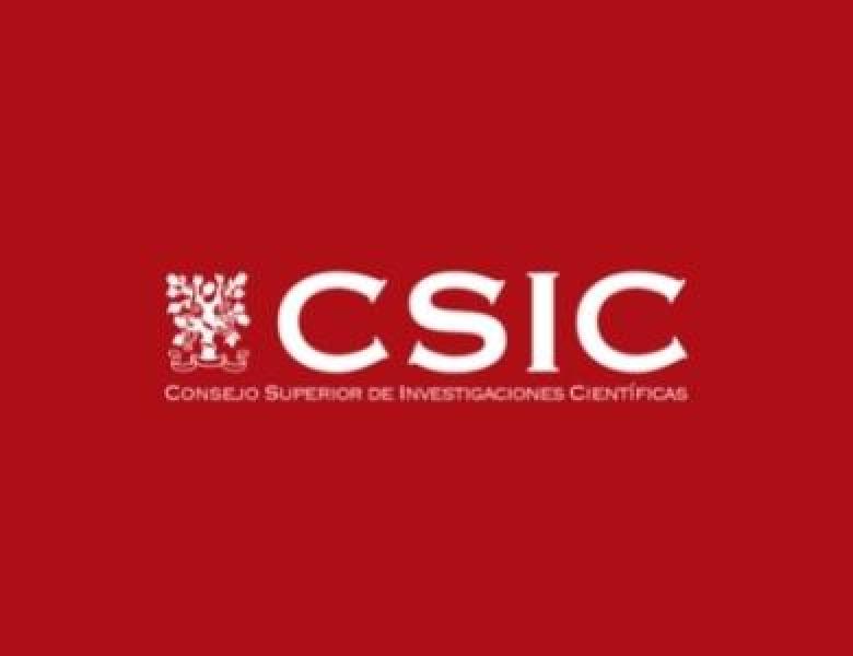 Logo do CSIC con fondo vermello. 