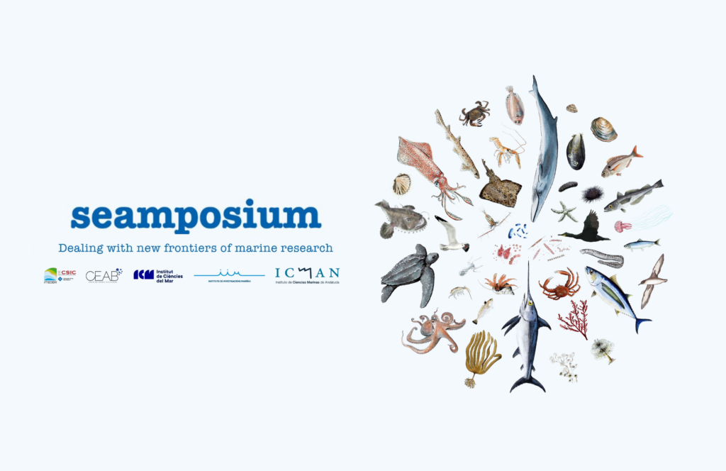 Cartel con peces en círculo