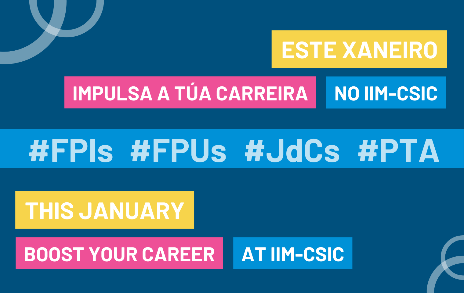 FPUs, FPIs, Juan de la Cierva, PTA. Este xaneiro, impulsa a túa carreira no IIM.