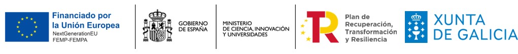 Programa financiado por los fondos europeos FEMP/FEMPA y NestGenerationEU, por el Gobierno de España - Ministerio de Ciencia e Innovación a través del RETC y por la Xunta de Galicia.