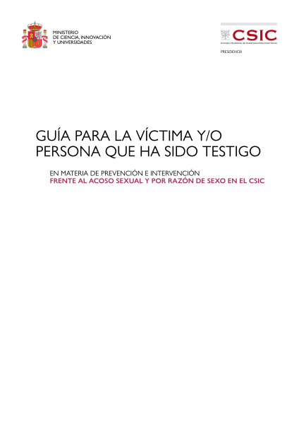 Acoso Guia Para Las Victimas Y Testigos 2025 05 19