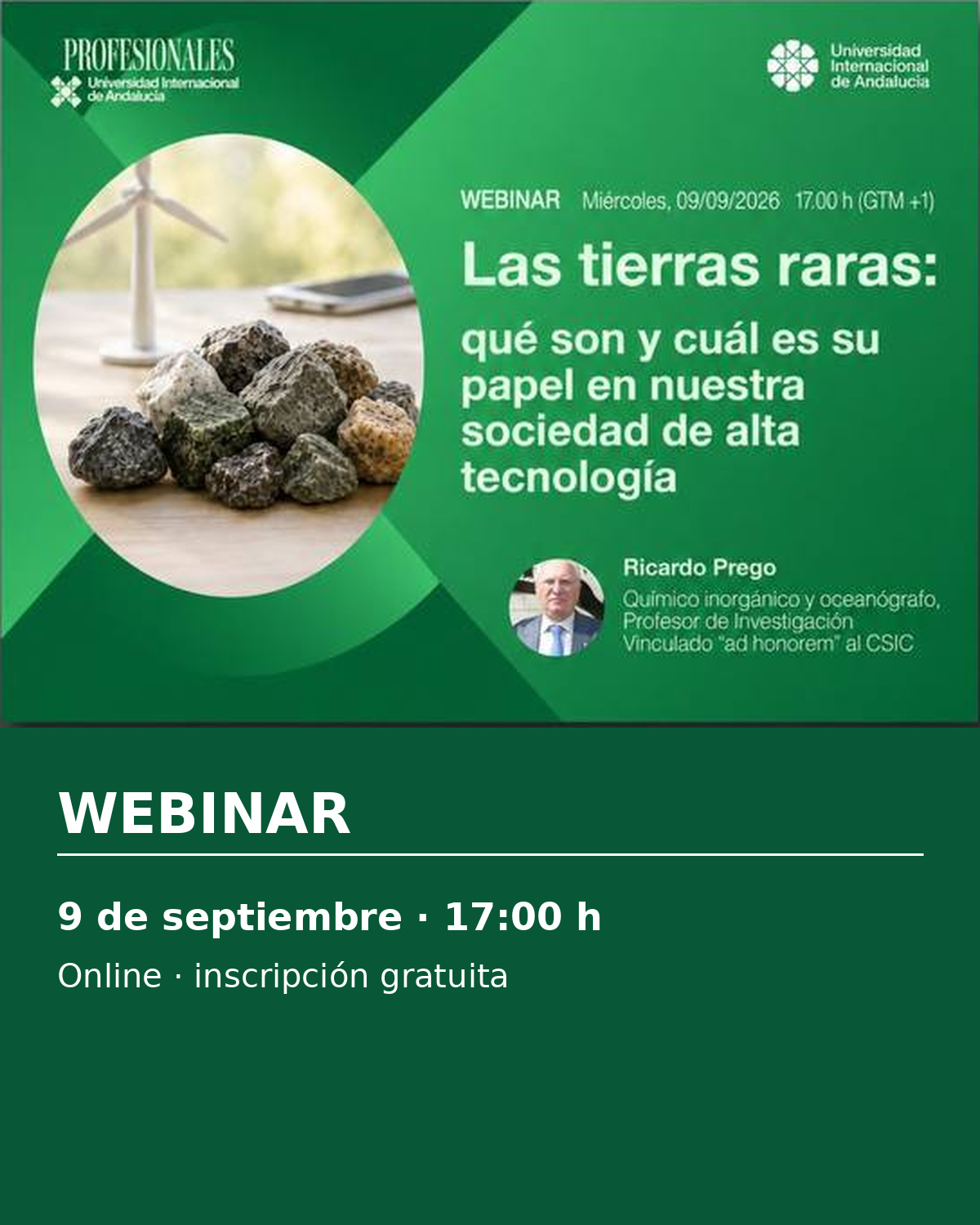 Ricardo Prego, profesor de investigación vinculado al IIM-CSIC, impartirá un webinar sobre el papel de las tierras raras en nuestra sociedad